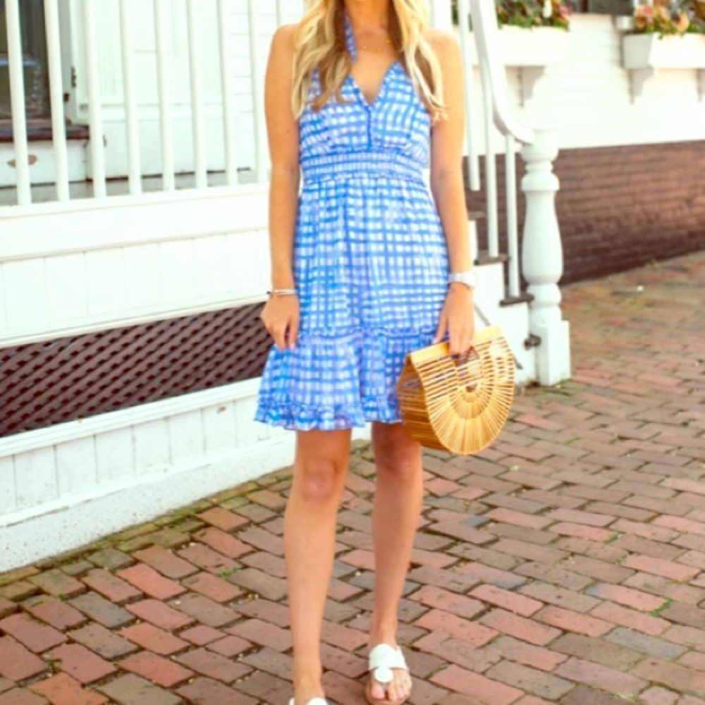 Lilly Pulitzer Cailee dress in blue gingham XXS